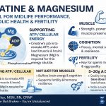 Creatine supports ATP energy, strength, muscle recovery, cognition, brain function and fertility. Learn dosing, magnesium synergy, and midlife benefits.